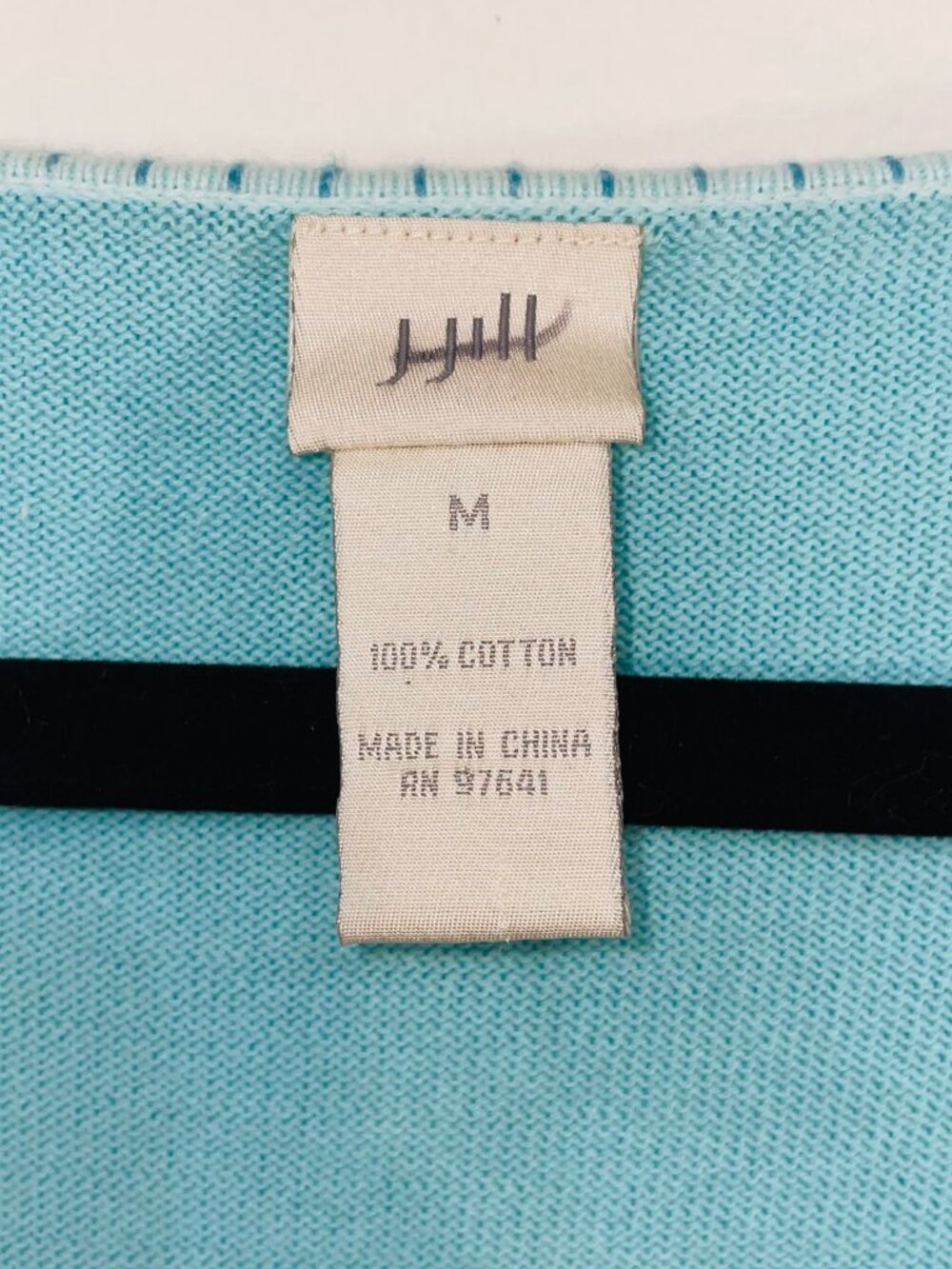 EUC Vintage 100% Cotton Embroidered Cardigan J Jill Robin Blue Medium - Picture 6 of 7